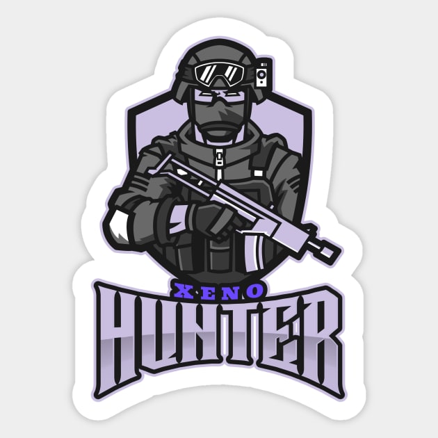 Xeno Hunter Sticker by Geo Print Corporation